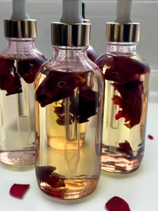 Rose and Lychee scented body oil
