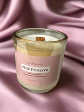 Load image into Gallery viewer, Champagne scented wood wick candle 
